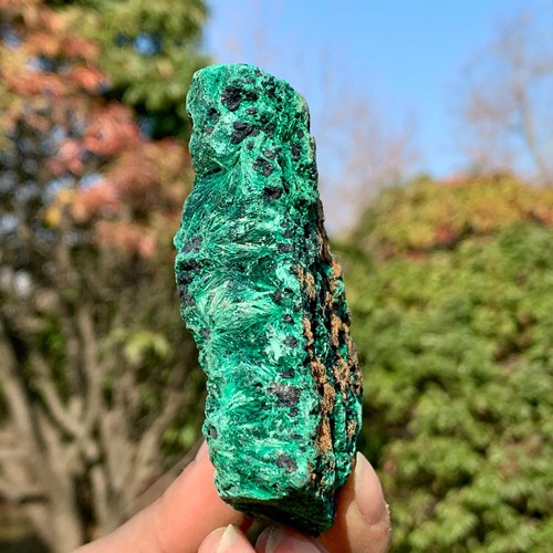 219G Natural VELVET Malachite cat's eye specimen crystal rough mineral-Congo - Picture 7 of 24