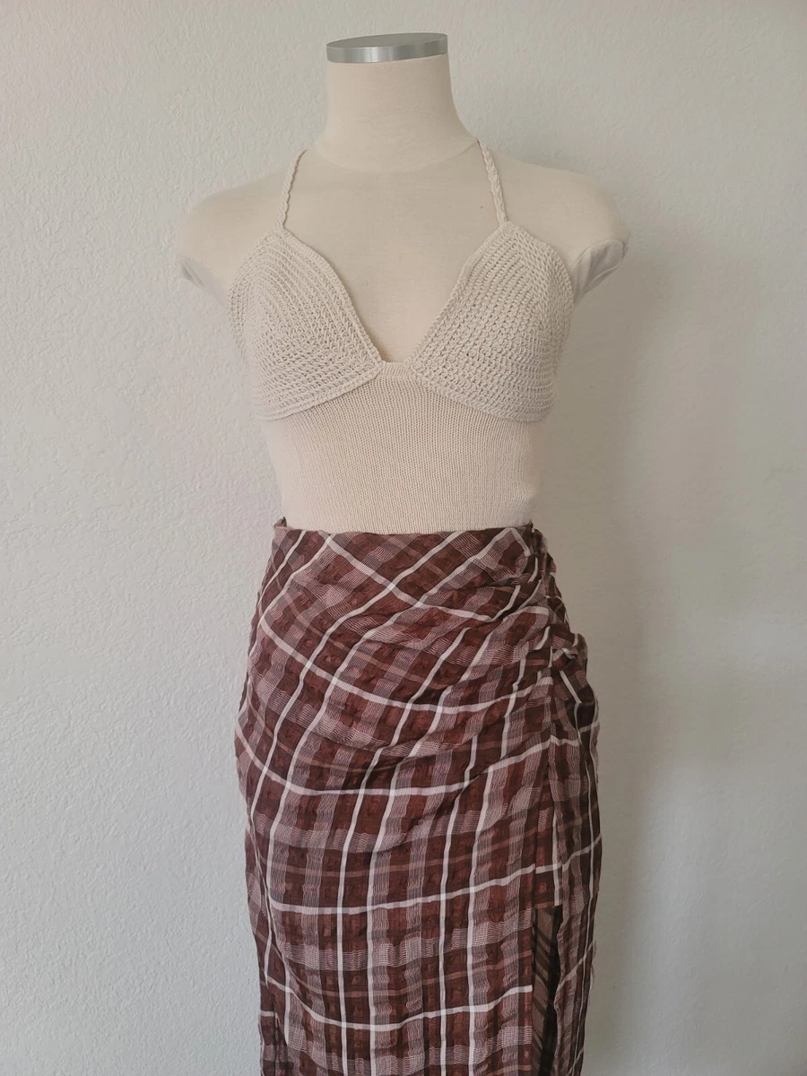 Brown plaid top skirt ebay