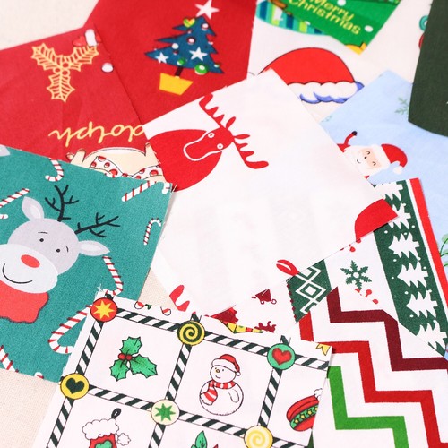 100 Cotton Christmas Fabric Bundle Precut 4" Charm Squares Sewing Holiday Crafts - Picture 5 of 7