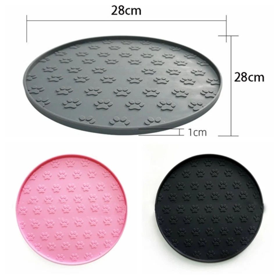 Круглый противоскользящий коврик-подушечка для корма кошек домашних животных силиконовый коврик-миска для собак - Изображение 2 из 4