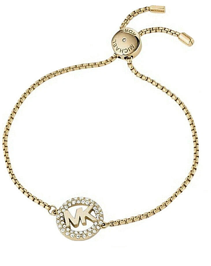 Michael Kors Gold-Tone Steel Slim Cuff Bracelet Clear CZ Crystal – D'ore  Jewelry