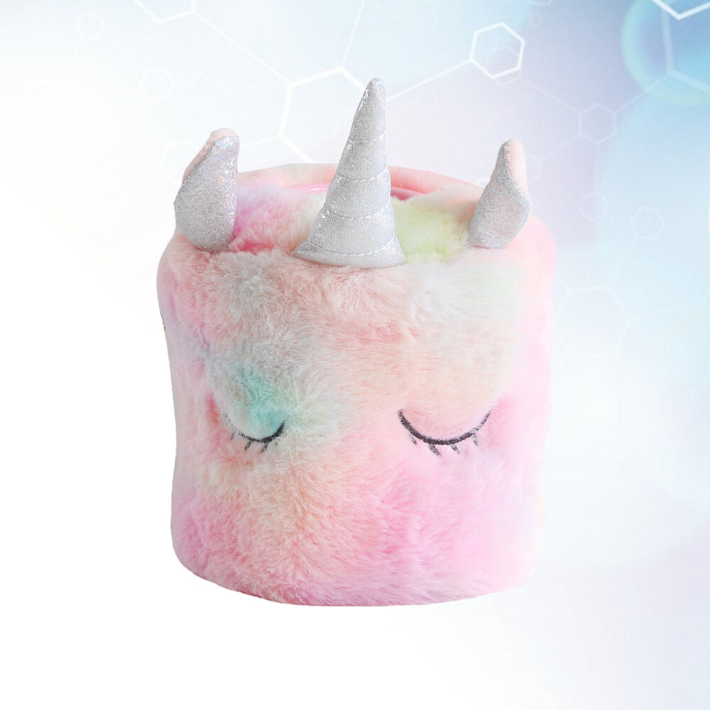 Pink Toilet Paper Holder Tissue Box Cover Kids Plush Unicorn