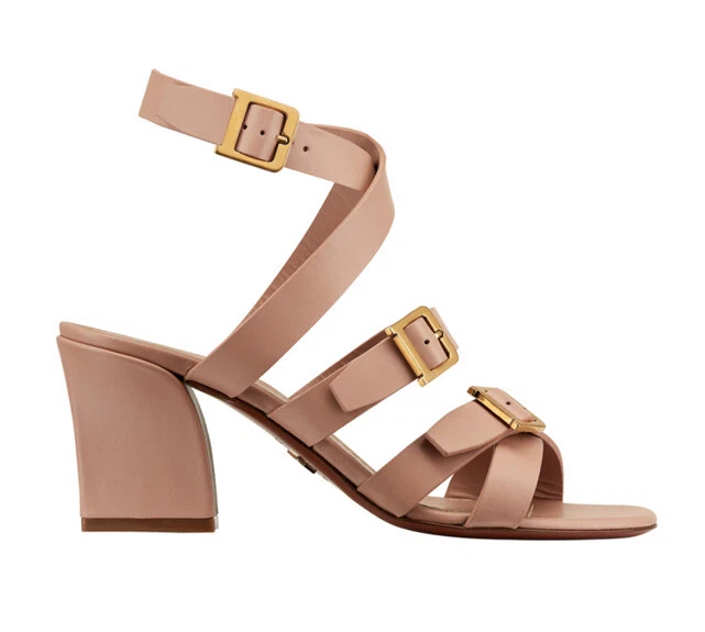 Sandales talons talon boucle en cuir beige Christian Dior taille 37