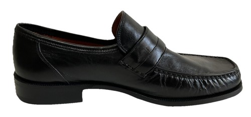 JOSS Herren Handmade In Italy Schwarz Leder Slipper Halbschuhe Schuhe Größe UK 9 EU 43 - Bild 16 von 23