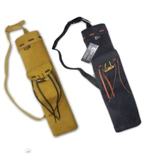 LONGBOW/HORSE BOW/RECURVE/COMPOUND BOW LEATHER BAG SHOULDER BACK ARROW QUIVER