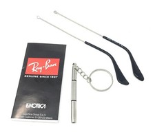 Authentic RAYBAN Replacements Silver Metal Black Tip Temple RB3025 Aviator 135mm