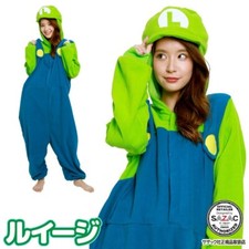 SAZAC Super Mario Bros Luigi Kigurumi Adult Free One Size Costume Cosplay