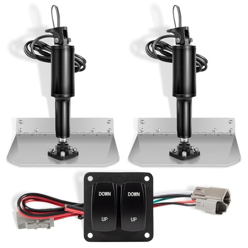 Marine 9"X12" Standard Mount Electric Trim Tab Kit 12V With Double Rocker Switch - 第 14/14 張圖片