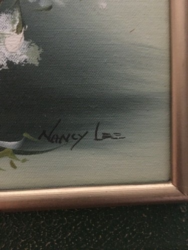 British Artist Nancy Lee Floral Still Life Oil on Canvas Daisies Signed - Picture 2 of 7
