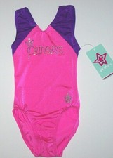 GK Stars Sparkling Princess Leotard Bodysuit Sparkle Star Pink Purple New NwGirl