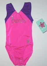 GK Stars Sparkling Princess Leotard Bodysuit Sparkle Star Pink Purple New NwGirl