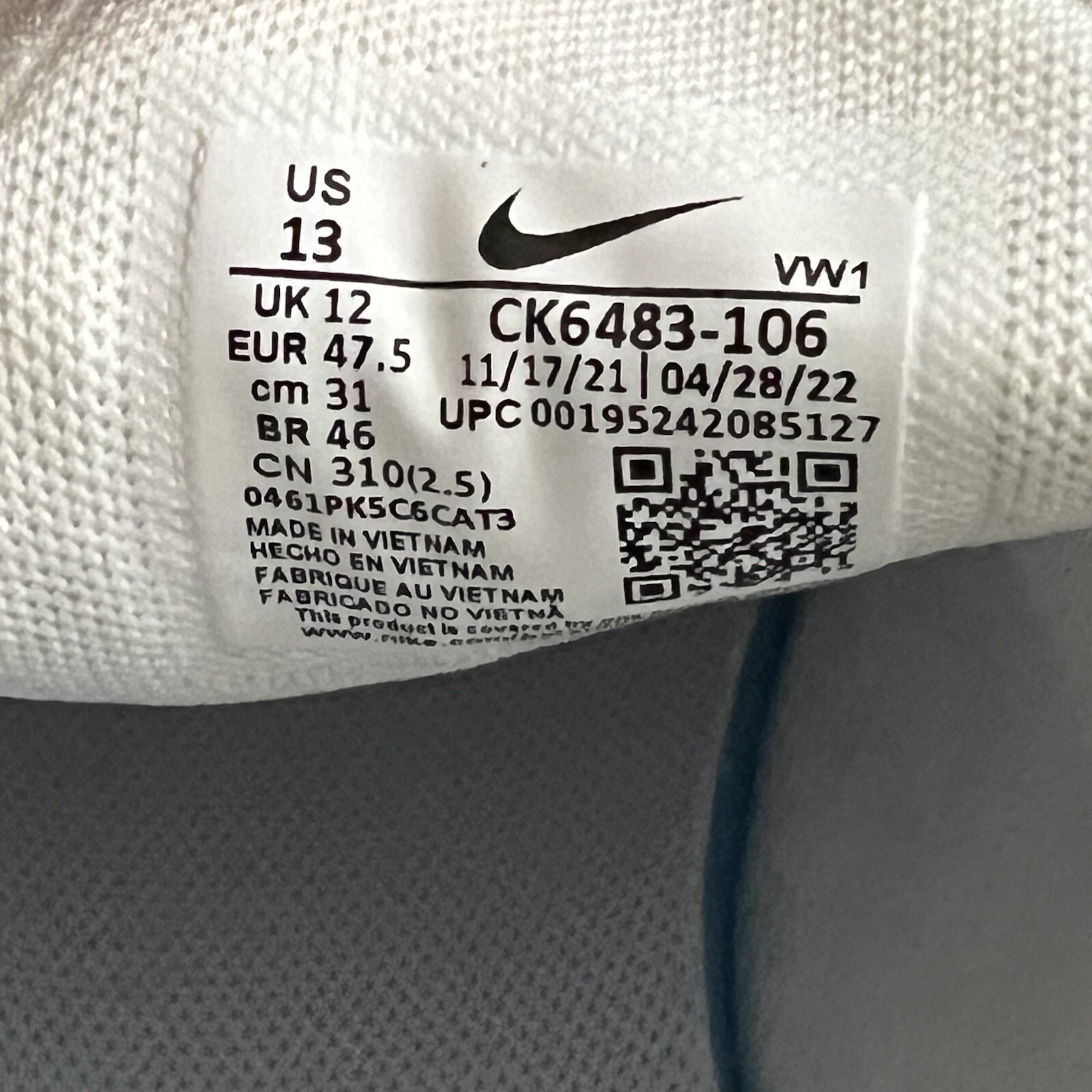 Nike Air Max 270 Golf Shoes Mens 13 White Racer Blue CK6483106 NEW