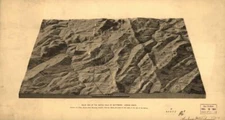 12" x 24" 1886 Relief Map of The Battle Field of Gettysburg Looking South