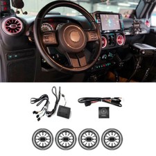 4pcs Led Front Air Vent Inlet Ambient Lamp For Jeep Wrangler Jk 2011-2017
