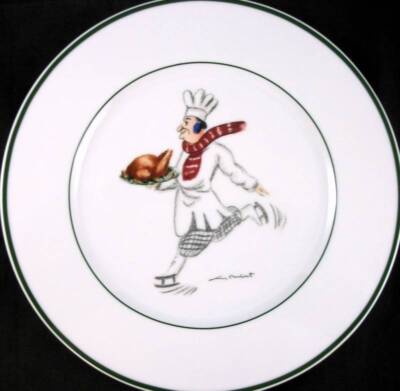 Guy Buffet Skating Chefs Dinner Plate Jean-Luc Design