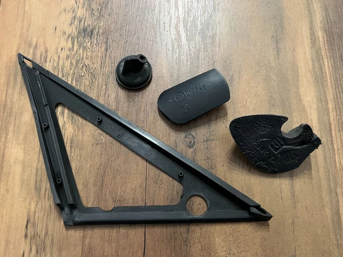 BMW 5 E60 E61 GENUINE LEFT Mirror Rubber Triangle Foam Gasket Cover SET LHD