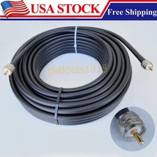 50Ft LMR400 PL259 UHF Male to Male RF Coaxial Jumper Cable For Ham Radio Antenna