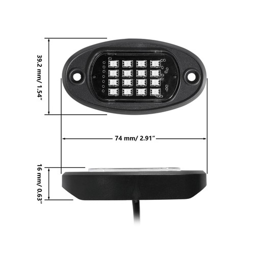 AUXBEAM 8 Pods RGBW LED Rock Lights Offroad Underbody Glow Music Wireless APP - Picture 9 of 12