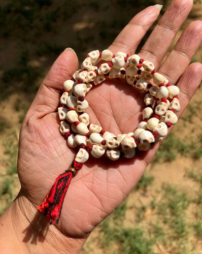 Skull Mala Necklace Yoga Shiva Kapala Prayer Beads Goddess Kali Ma Nar Mund Mala - Picture 5 of 5