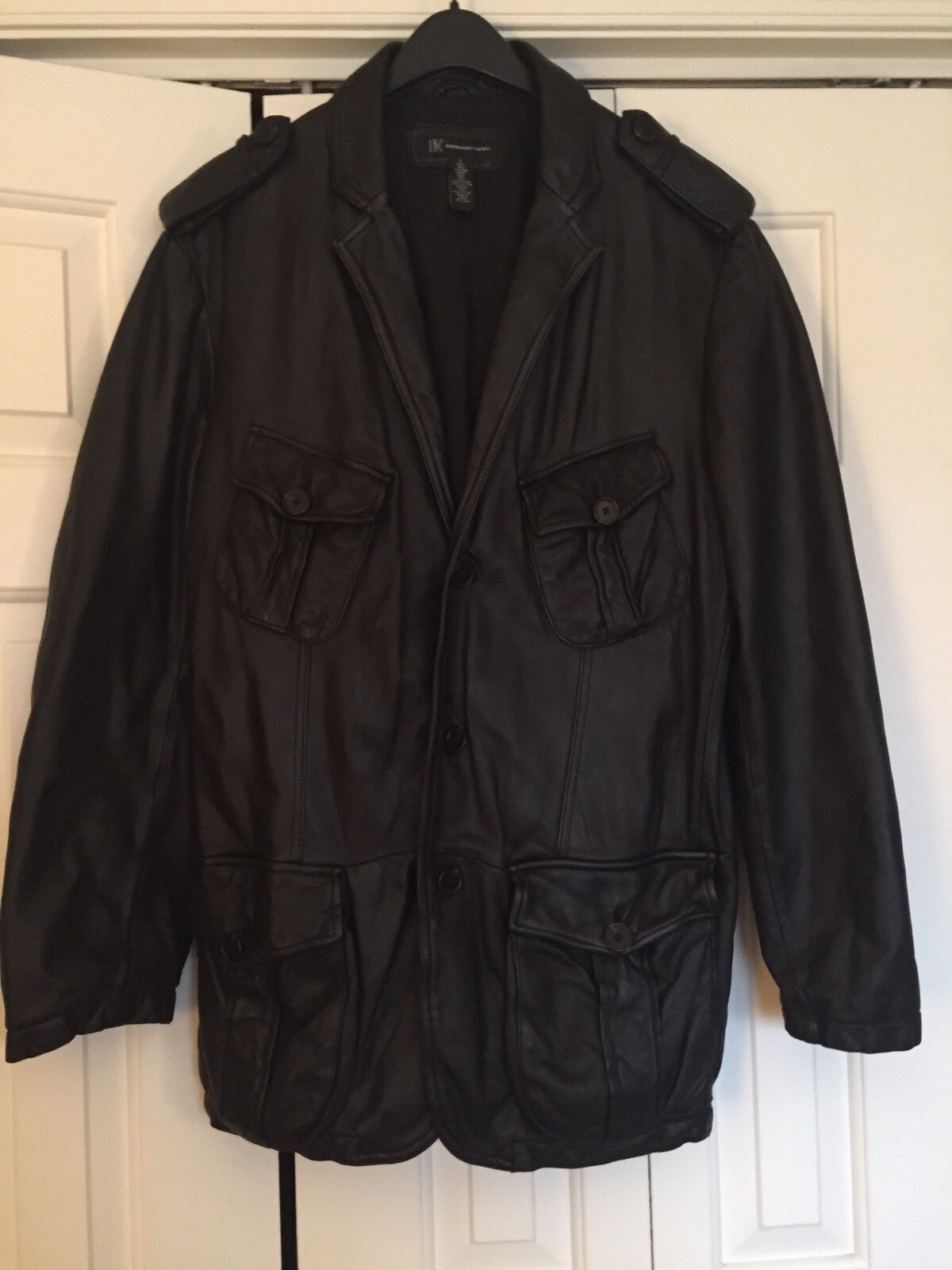 inc black leather jacket