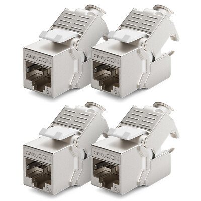 4x CAT 6a Keystone Jack Modul RJ45 STP Netzwerk Patchpanel LAN Kabel Adapter