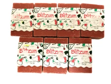 Indigo Wild Blizum Goats Milk Soap, 1.5oz Minis, Holiday Peppermint, Lot of 7