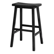 Winsome Wood Saddle Seat 29" Black Stool, Single, RTA