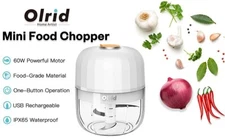 Electric Mini Garlic Chopper, Olrid Mini Chopper Food Processor 250ml.