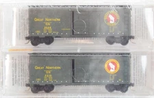 MT N-Scale #20406-2 40' box cars 2-PACK GN GREAT NORTHERN, great logos!