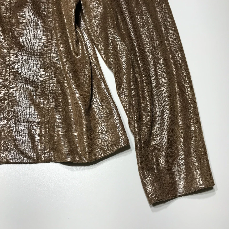 Chaqueta Requisitos Mujer Talla XL Imitación Serpiente Textura Ligera Cremallera Completa Foto 4 de 4