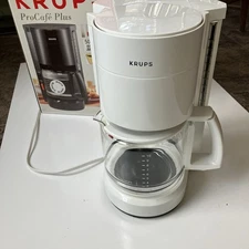 KRUPS Type 201-71 Pro Cafe Plus 10-Cup Coffee Maker – White –Working Retired