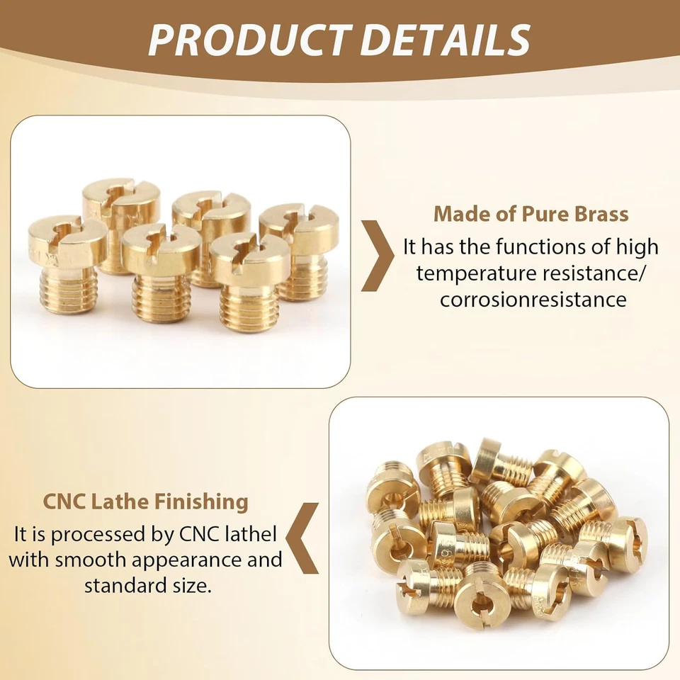 15 Pezzi Getti Carburatore M4 Con 16 Kit Pulizia per Dellorto 4Mm Set Di Ugello  - Immagine 2 di 4