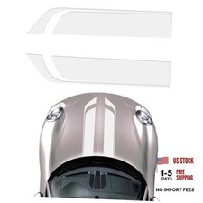 White Car Hood Decal Sticker - Racing Stripes - Sport Style - White Car Hood