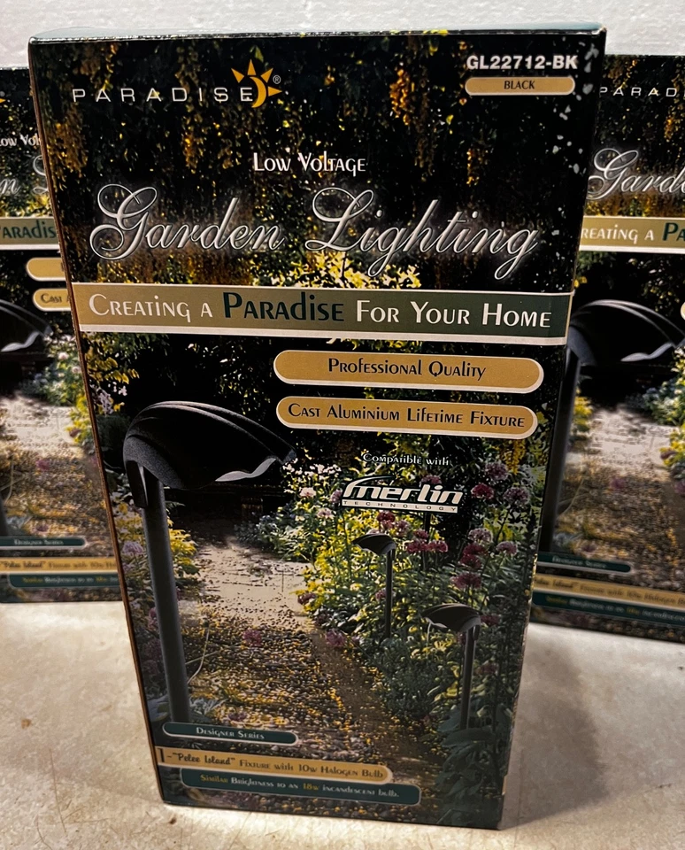 LOTE DE 7 accesorios de iluminación de jardín de bajo voltaje Paradise serie de diseñador METAL NEGRO Foto 2 de 4