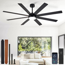 Depuley 66" Ceiling Fans with Lights: Black Indoor/Outdoor Ceiling Fan for Patio