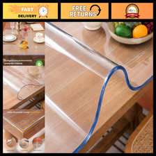 Clear Table Cover Protector 18x54" - 2mm Thick Transparent Desk Mat, Plastic Cov