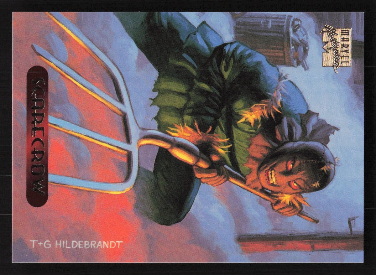 宝物♪今は幻の商品カーペンターズパンフレット 1994 Fleer Marvel Masterpieces Hildebrandt Brothers #104 Scarecrow