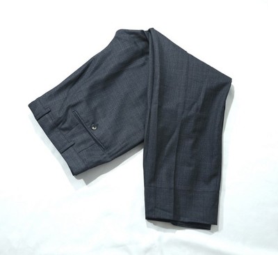 Ermenegildo Zegna 38x27 Su Misura Taylor Charcoal Grey Wool Dress Pants Trousers