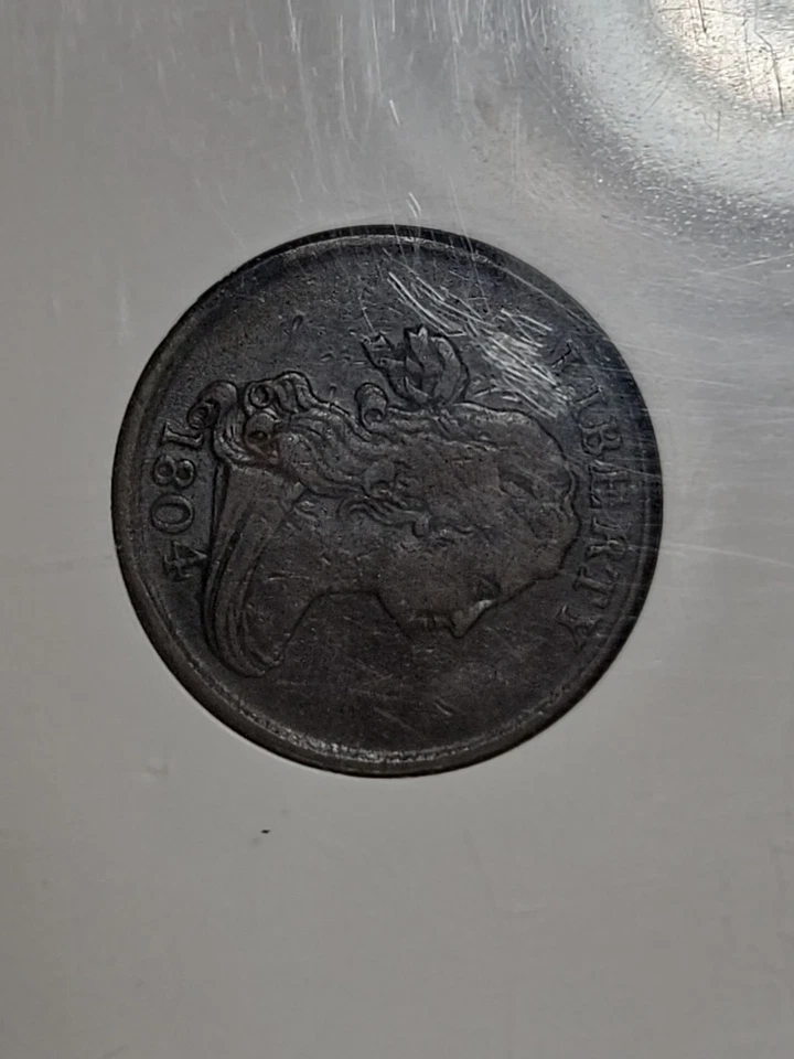 1804 Draped Bust Half Cent Spiked Chin 1/2C NGC VF30 Rotated Die Reverse NICE - Image 2 of 4