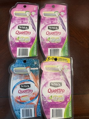 NIB 4 boxes Schick Quattro for Women Disposable Razors 4-Blade Sensitive Sparkle