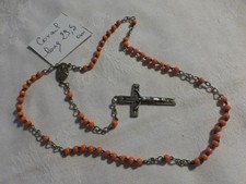 rare chapelet ancien perles en corail rouge