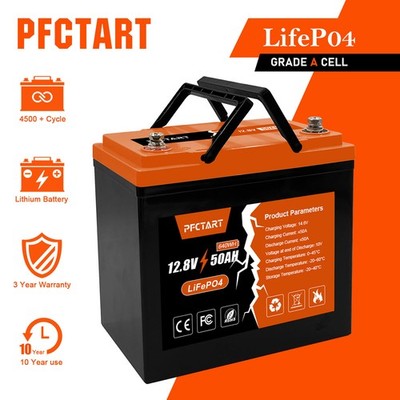50A 12.8V LiFePO4 Lithium Battery 50A BMS Deep Cycles for Solar Charging UK