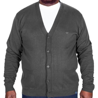 Duke D555 Herren Big Tall Walworth Langarm geknöpfte Strickjacke - anthrazit - 4XL