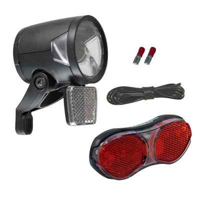 Fahrrad Licht Set Herrmans MR8 LED Scheinwerfer 180 Lumen plus Rücklicht StVZO