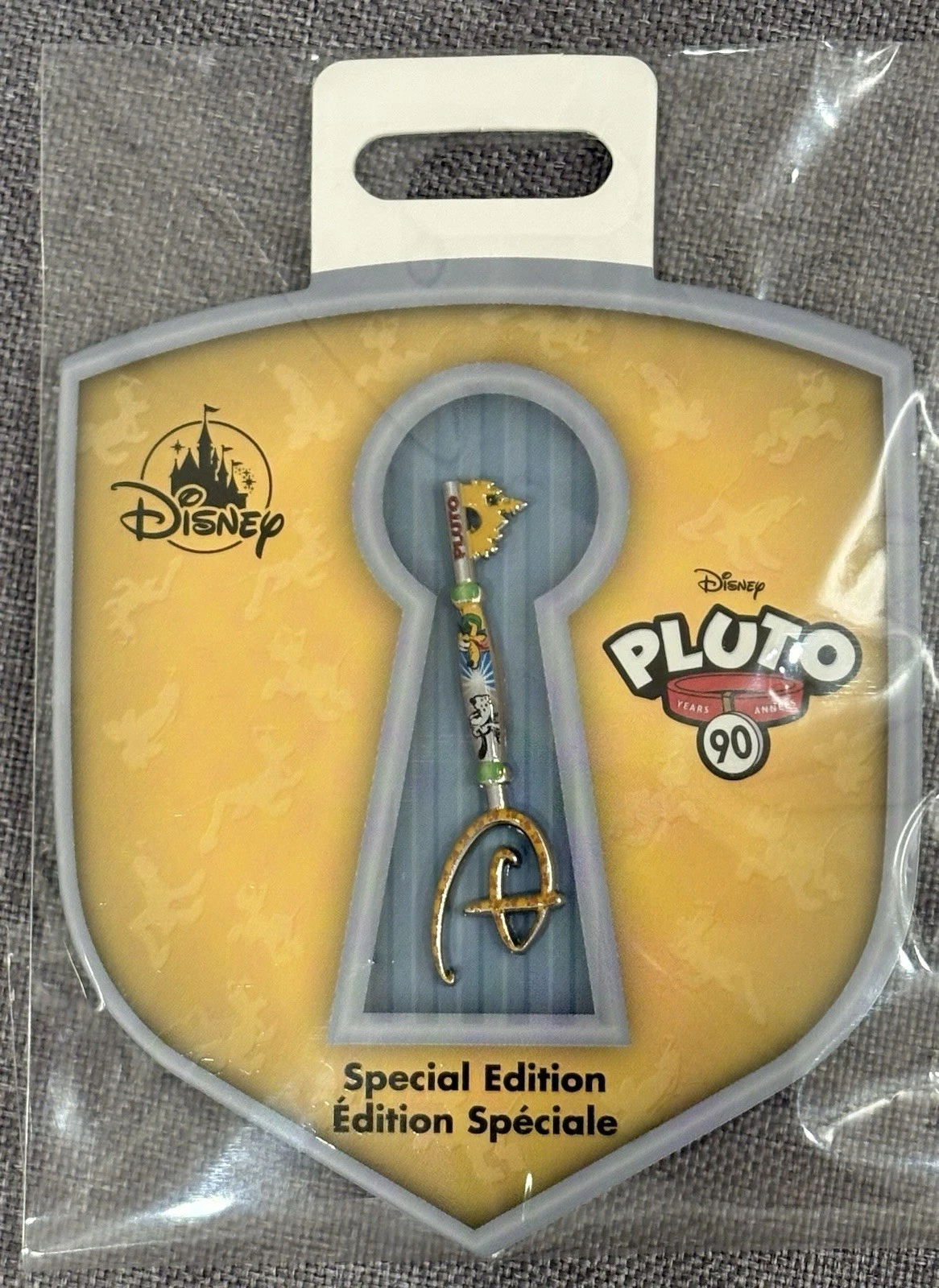 Sealed Special Edition Official Disney Pluto 90th Anniversary Key Pin