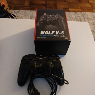 1pc Black Translucent Dual Vibration USB Wired Game Controller for PS3 PC TV Box