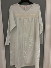 Oscar de la Renta S Pink Label Sweet Dreams Satin Nightgown Sea Green 41" L