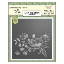 Lisa Horton Crafts Embossing Folder 6"X6"-Japanese Anemone