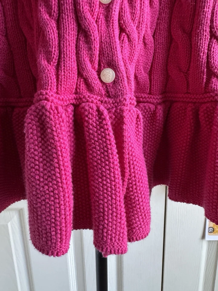 Polo Ralph Lauren Suéter Tejido con Cable Cárdigan Niñas Talla 6 Algodón Rosa  Foto 3 de 4