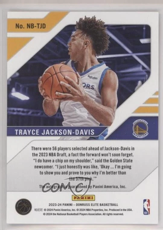 2023-24 Donruss Elite New Breed Trayce Jackson-Davis #NB-TJD Rookie Auto RC - Image 2 of 2